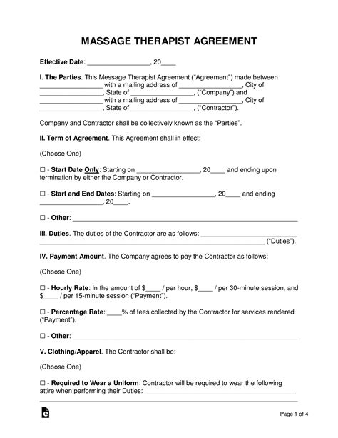 FREE 4+ Massage Rental Agreement Forms in PDF | MS Word